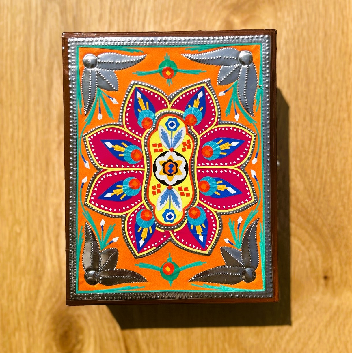 Handmade Chamakpatti Jewelry Box (Orange) - Truck'r